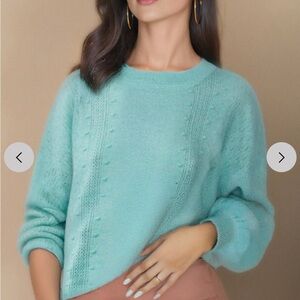 NWT Aqua Crew Neck Sweater with Fluffy Texture